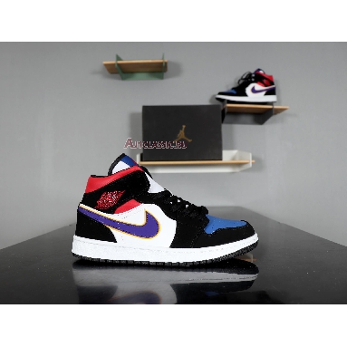 Air Jordan 1 Mid SE Rivals 852542-005 Field Purple/White-Gym Red Sneakers