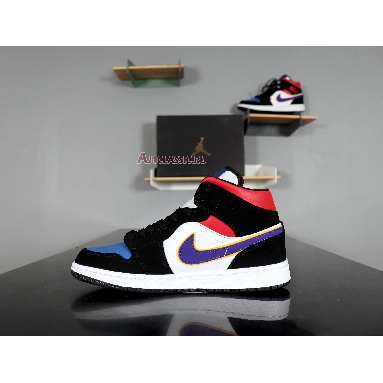 Air Jordan 1 Mid SE Rivals 852542-005 Field Purple/White-Gym Red Sneakers