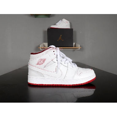 Air Jordan 1 Retro Mid White Gym Red 554725-103 White/Gym Red-Black Sneakers