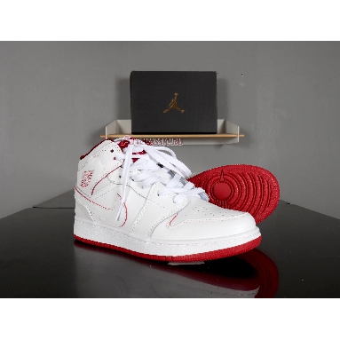 Air Jordan 1 Retro Mid White Gym Red 554725-103 White/Gym Red-Black Sneakers