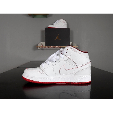 Air Jordan 1 Retro Mid White Gym Red 554725-103 White/Gym Red-Black Sneakers