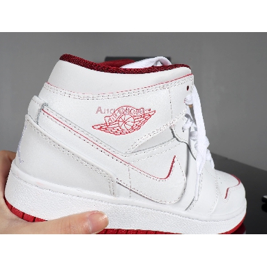 Air Jordan 1 Retro Mid White Gym Red 554725-103 White/Gym Red-Black Sneakers