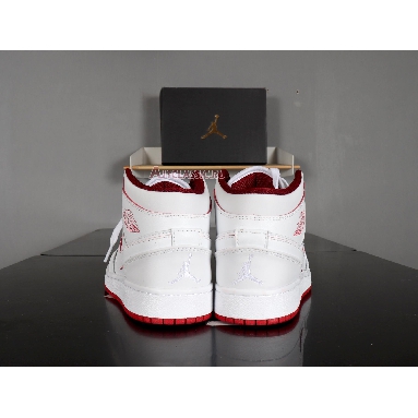 Air Jordan 1 Retro Mid White Gym Red 554725-103 White/Gym Red-Black Sneakers