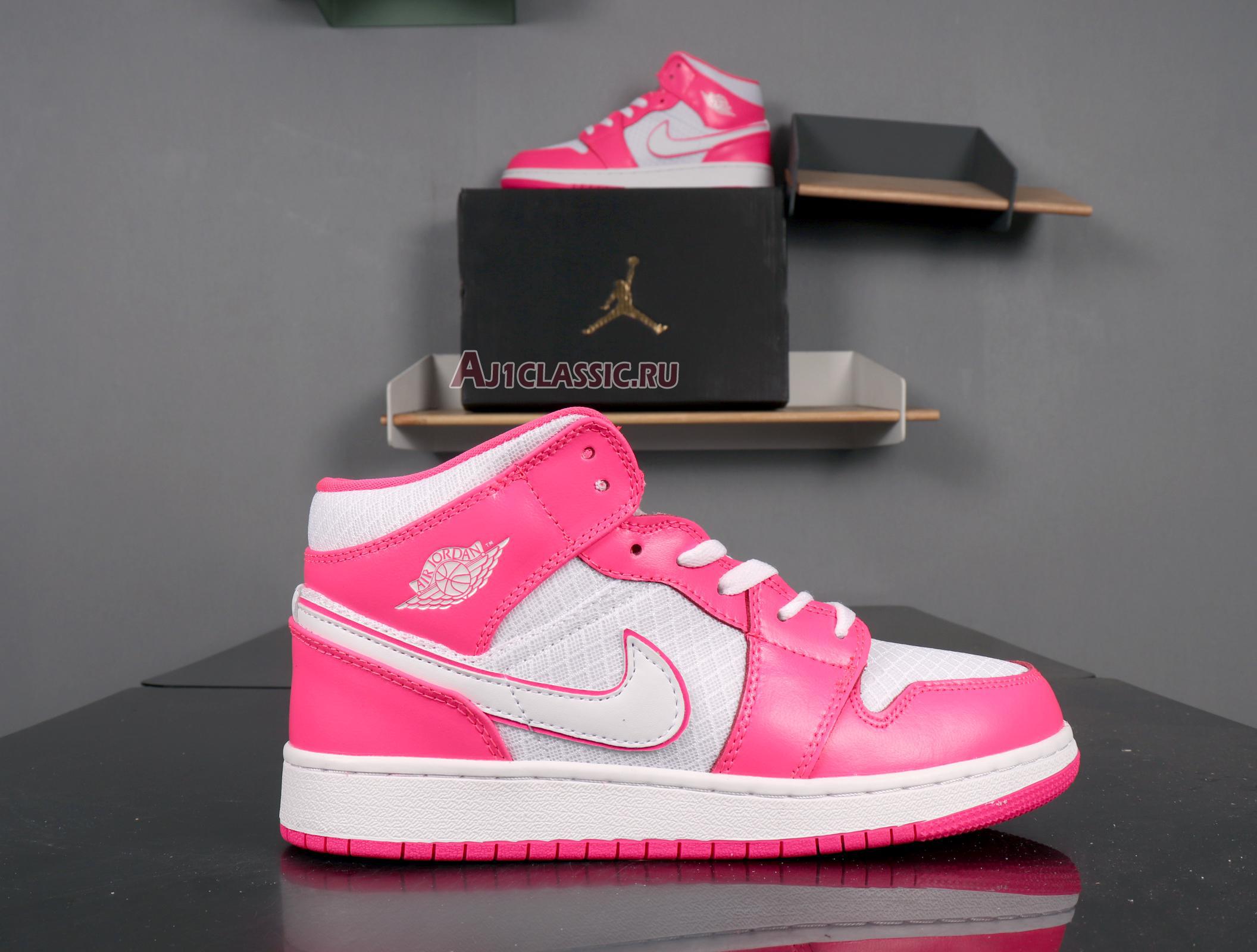 New Air Jordan 1 Mid GS "Hyper Pink" 555112-611 Shoes