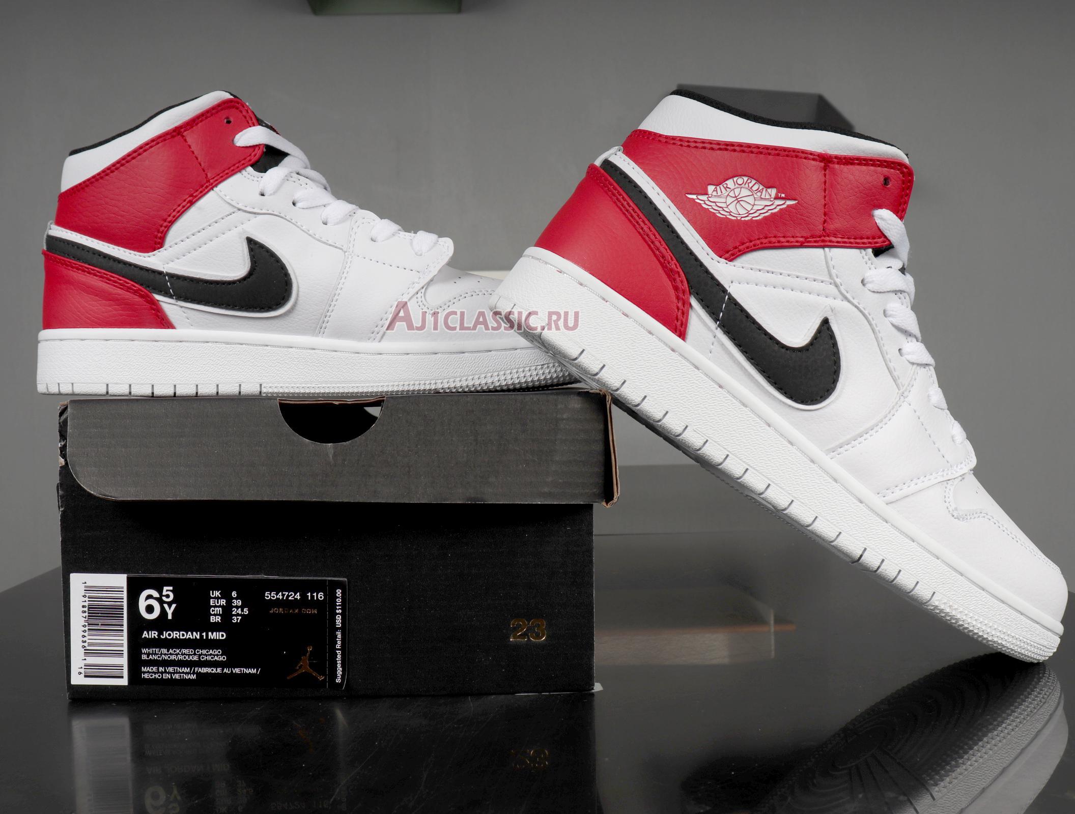 Air Jordan 1 Mid "White Chicago" 554724-116