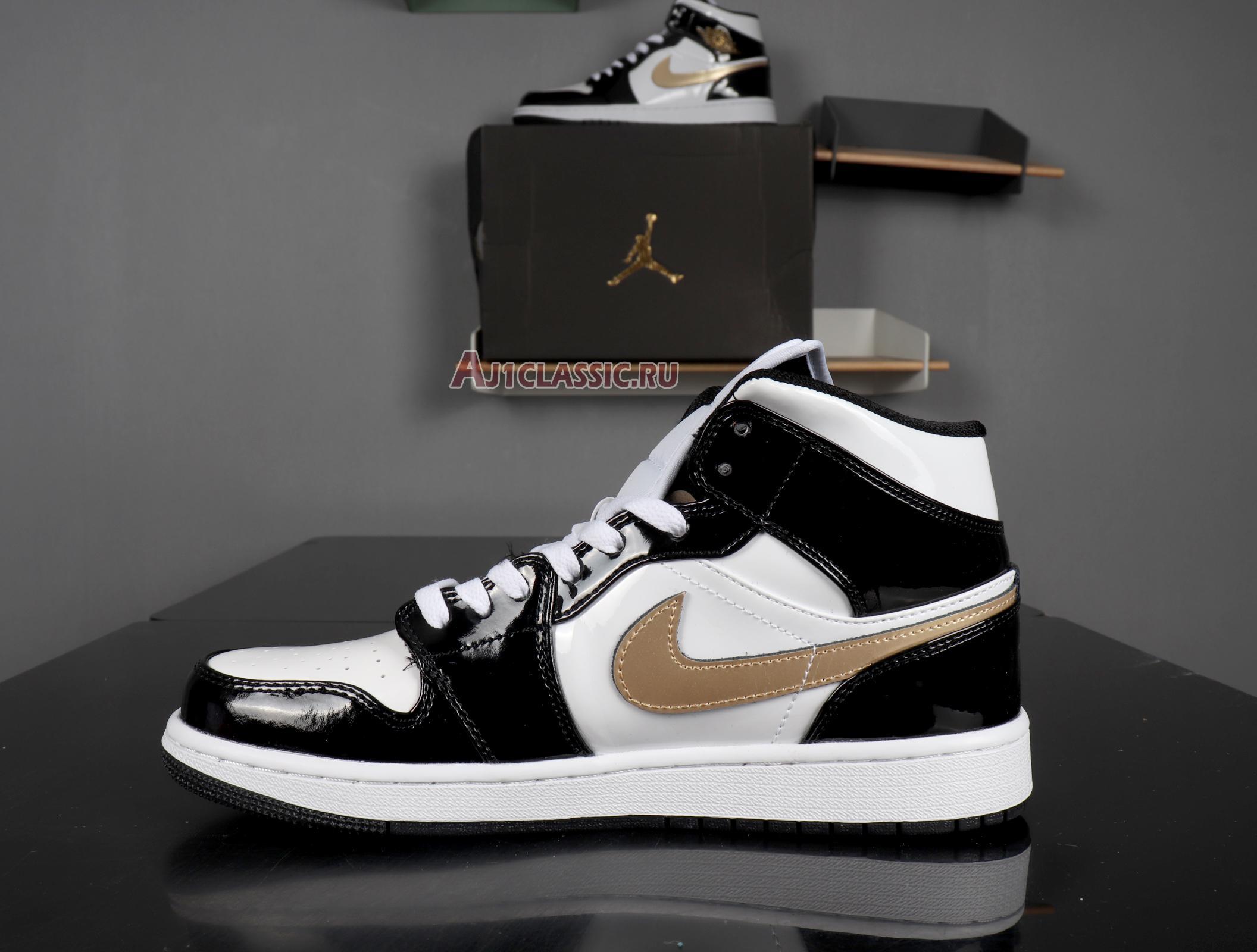 Air Jordan 1 Mid Patent "Black Gold" 852542-007