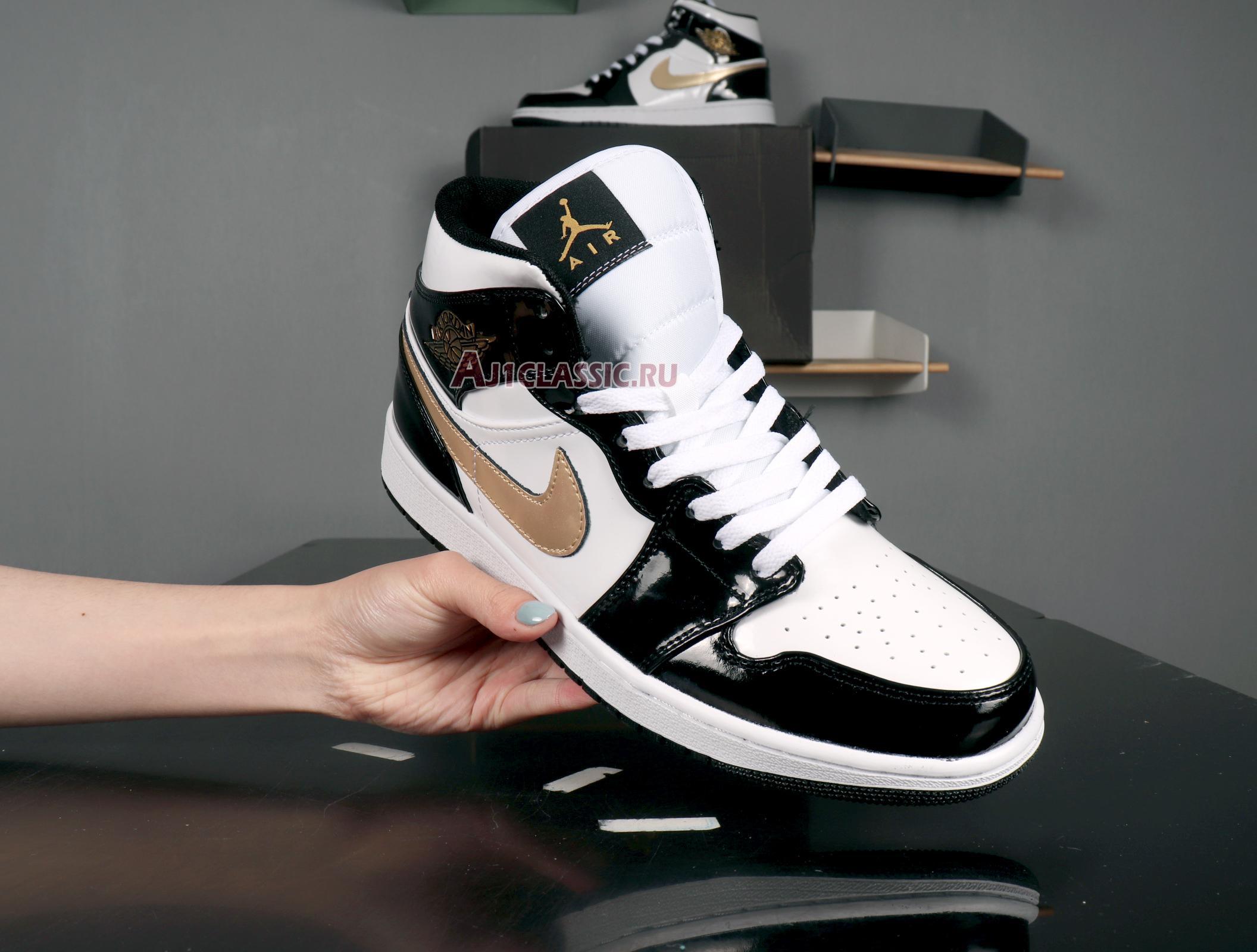 Air Jordan 1 Mid Patent "Black Gold" 852542-007