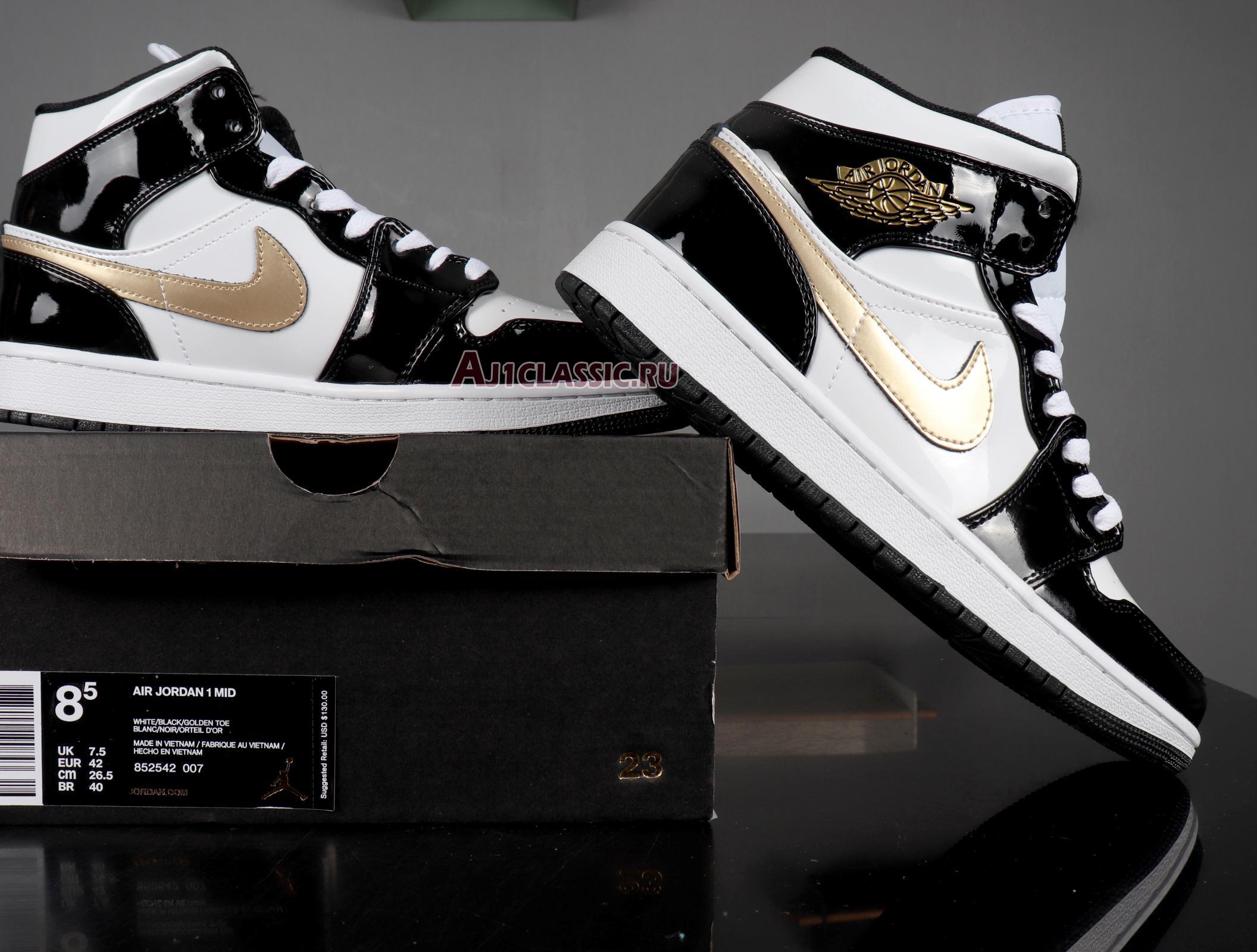 Air Jordan 1 Mid Patent "Black Gold" 852542-007