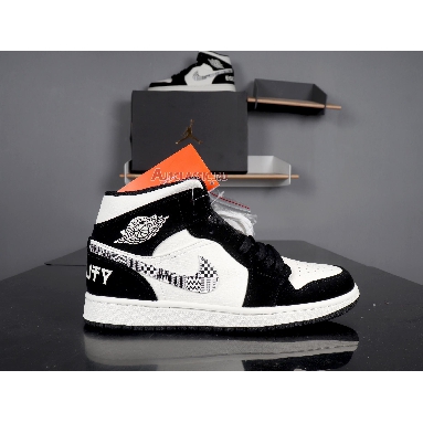 Air Jordan 1 Mid Melo SE Equality 852542-010 Black/Black-Sail-Wolf Grey Sneakers