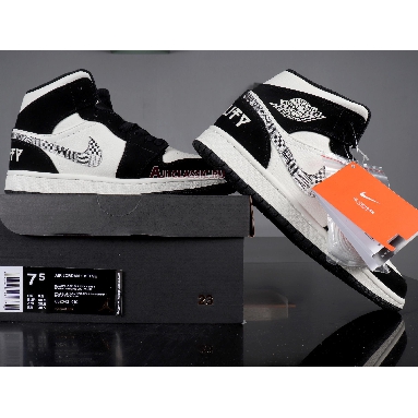 Air Jordan 1 Mid Melo SE Equality 852542-010 Black/Black-Sail-Wolf Grey Sneakers