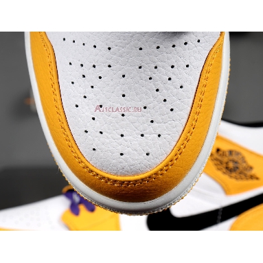 Air Jordan 1 Mid Lakers 852542-700 University Gold/Pale Ivory-Court Purple-Black Sneakers