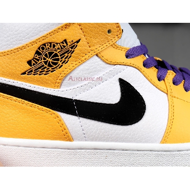 Air Jordan 1 Mid Lakers 852542-700 University Gold/Pale Ivory-Court Purple-Black Mens Womens Shoes