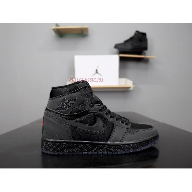 Rox Brown x Air Jordan 1 Retro High OG Black BV1576-001 Black/Black-Metallic Gold Mens Womens Shoes