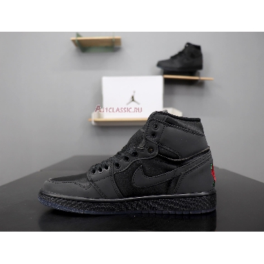 Rox Brown x Air Jordan 1 Retro High OG Black BV1576-001 Black/Black-Metallic Gold Mens Womens Shoes