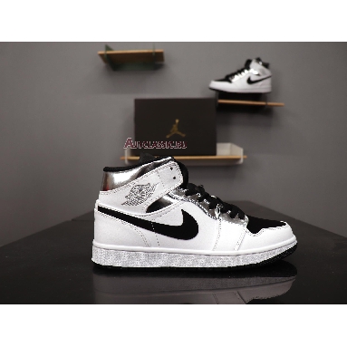 Air Jordan 1 Mid White Silver 554724-121 White/Silver Mens Womens Shoes