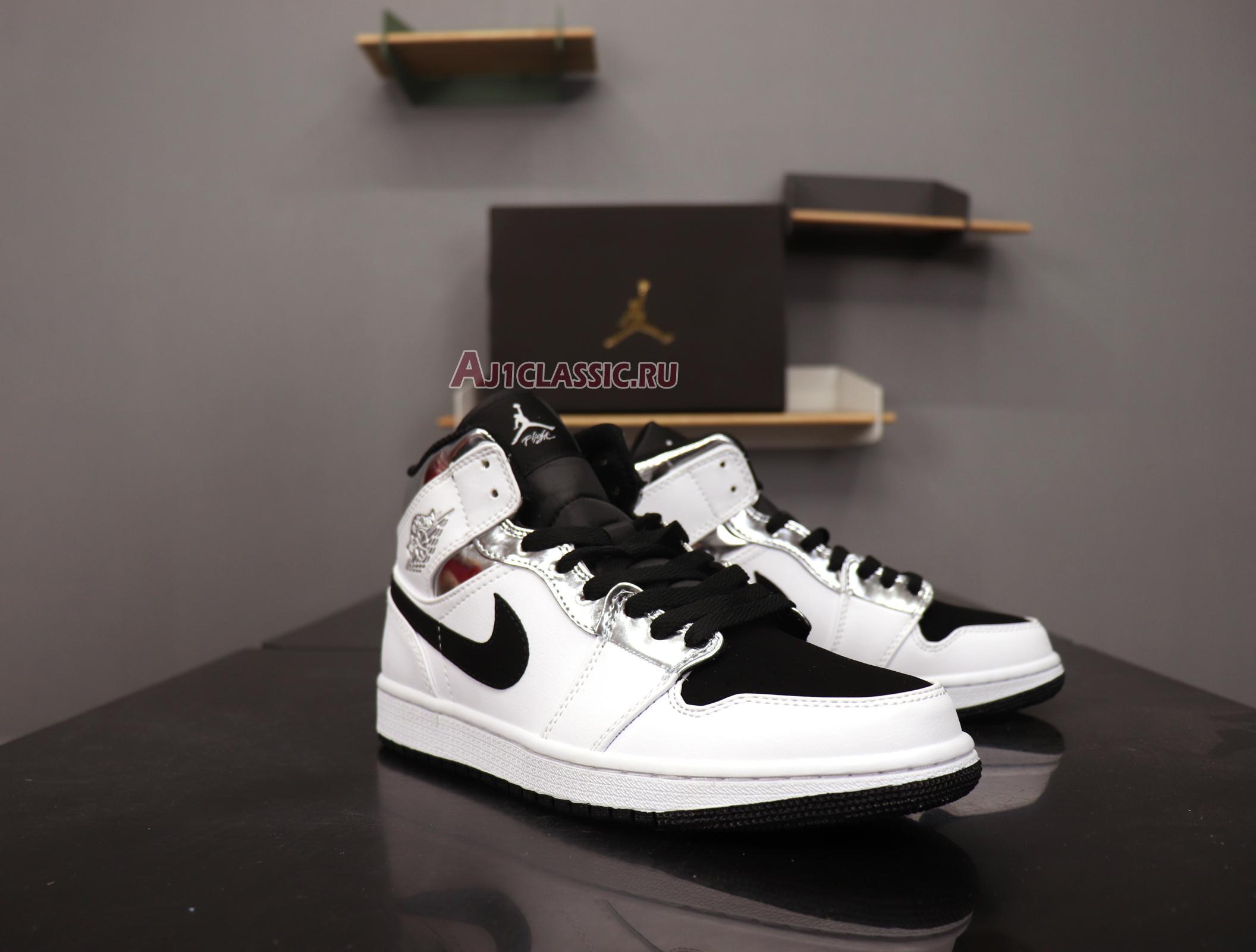 Air Jordan 1 Mid "White Silver" 554724-121