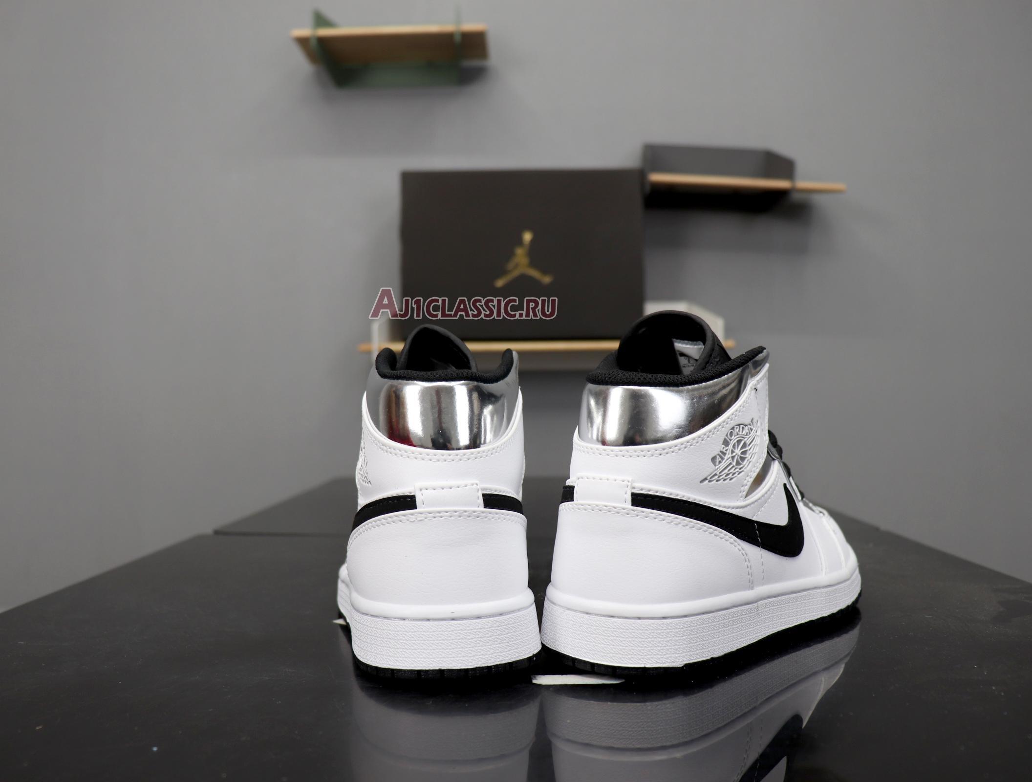 New Air Jordan 1 Mid "White Silver" 554724-121 Shoes