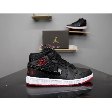 Air Jordan 1 Retro Mid Bred BQ6578-001 Black/University Red-White Mens Womens Shoes