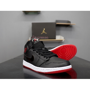 Air Jordan 1 Retro Mid Bred BQ6578-001 Black/University Red-White Mens Womens Shoes