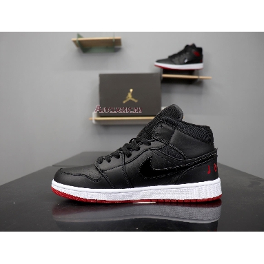 Air Jordan 1 Retro Mid Bred BQ6578-001 Black/University Red-White Mens Womens Shoes