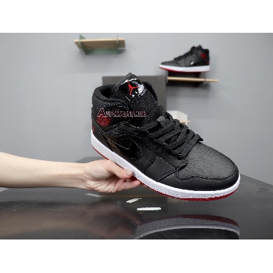 Air Jordan 1 Retro Mid Bred BQ6578-001 Black/University Red-White Mens Womens Shoes