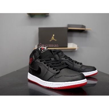 Air Jordan 1 Retro Mid Bred BQ6578-001 Black/University Red-White Mens Womens Shoes