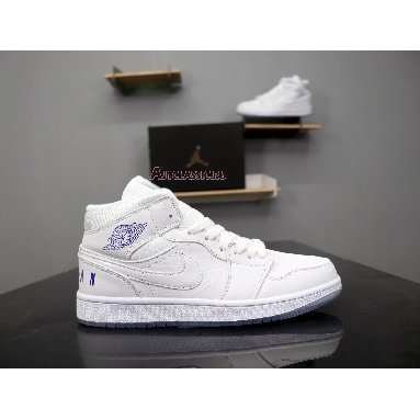 Air Jordan 1 Retro Mid White Concord BQ6578-100 White/Concord-White Mens Womens Shoes