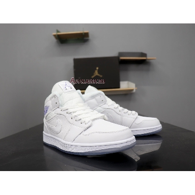 Air Jordan 1 Retro Mid White Concord BQ6578-100 White/Concord-White Mens Womens Shoes