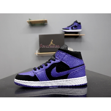 Air Jordan 1 Mid Dark Concord 554724-051 Black/Dark Concord-White Mens Womens Shoes