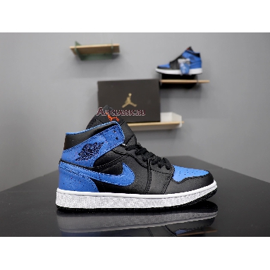 Air Jordan 1 Mid Royal Splatter 554724-048 Black/Signal Blue Orange Peel Team Orange Sneakers