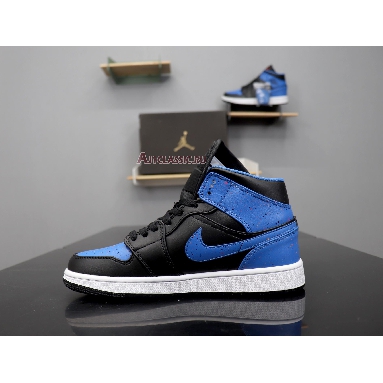 Air Jordan 1 Mid Royal Splatter 554724-048 Black/Signal Blue Orange Peel Team Orange Sneakers