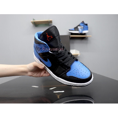 Air Jordan 1 Mid Royal Splatter 554724-048 Black/Signal Blue Orange Peel Team Orange Sneakers