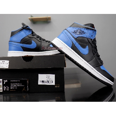 Air Jordan 1 Mid Royal Splatter 554724-048 Black/Signal Blue Orange Peel Team Orange Sneakers