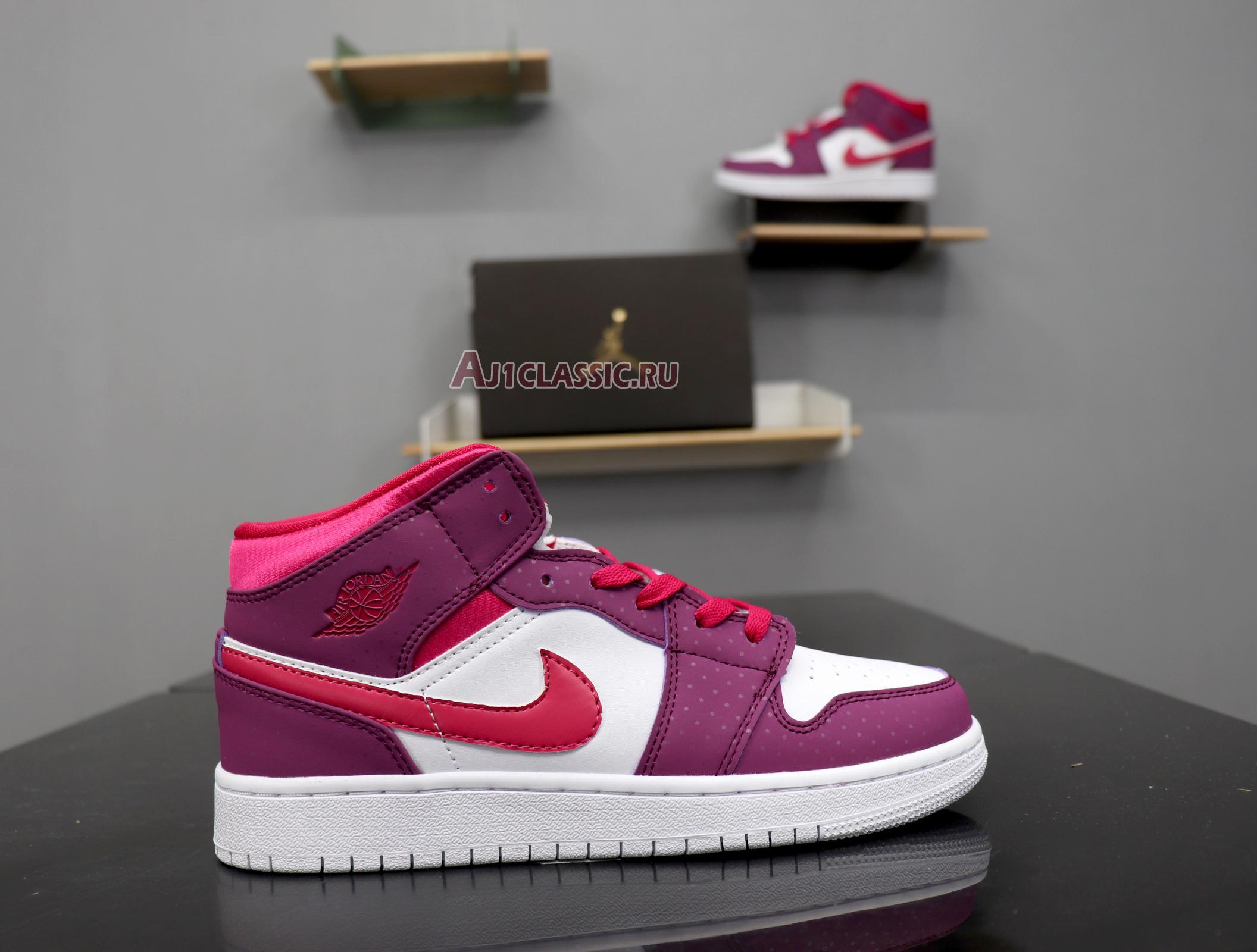 New Air Jordan 1 Mid GS "Rush Pink" 555112-661 Shoes