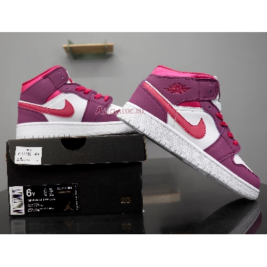 Air Jordan 1 Mid GS Rush Pink 555112-661 True Berry/Rush Pink-White Sneakers