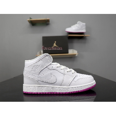 Air Jordan 1 Mid GS Fuchsia 555112-100 White/Fuchsia Blast/White Sneakers