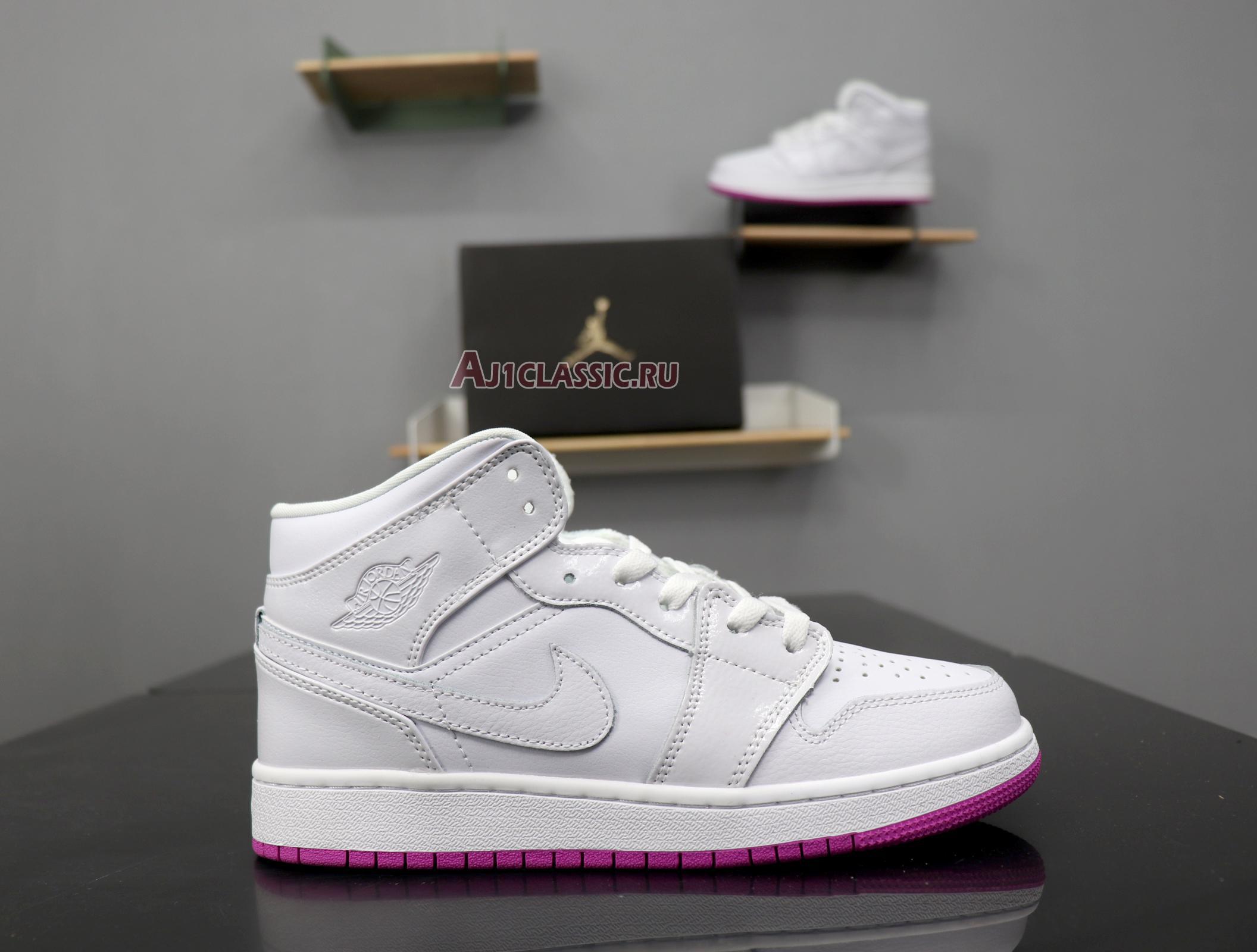 New Air Jordan 1 Mid GS "Fuchsia" 555112-100 Shoes