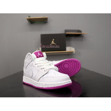 Air Jordan 1 Mid GS Fuchsia 555112-100 White/Fuchsia Blast/White Sneakers