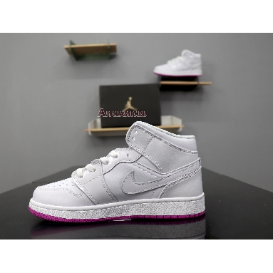 Air Jordan 1 Mid GS Fuchsia 555112-100 White/Fuchsia Blast/White Sneakers