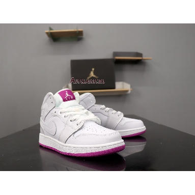 Air Jordan 1 Mid GS Fuchsia 555112-100 White/Fuchsia Blast/White Sneakers