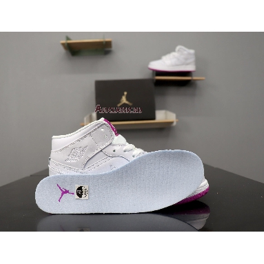 Air Jordan 1 Mid GS Fuchsia 555112-100 White/Fuchsia Blast/White Sneakers