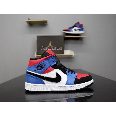 Air Jordan 1 Mid Top 3 554725-124 White/Hyper Royal-University Red-Black Sneakers