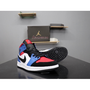 Air Jordan 1 Mid Top 3 554725-124 White/Hyper Royal-University Red-Black Sneakers