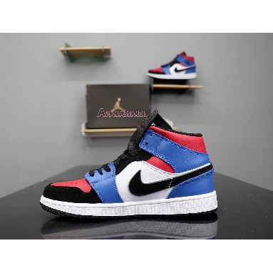 Air Jordan 1 Mid Top 3 554725-124 White/Hyper Royal-University Red-Black Sneakers