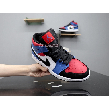 Air Jordan 1 Mid Top 3 554725-124 White/Hyper Royal-University Red-Black Sneakers