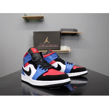 Air Jordan 1 Mid Top 3 554725-124 White/Hyper Royal-University Red-Black Sneakers