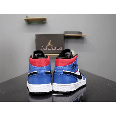 Air Jordan 1 Mid Top 3 554725-124 White/Hyper Royal-University Red-Black Sneakers