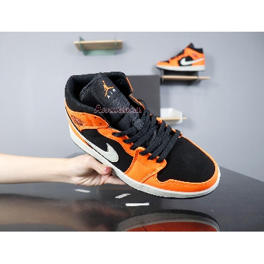 Air Jordan 1 Mid Black Cone 554724-062 Orange/Black/Cone-Light Bone Mens Womens Shoes