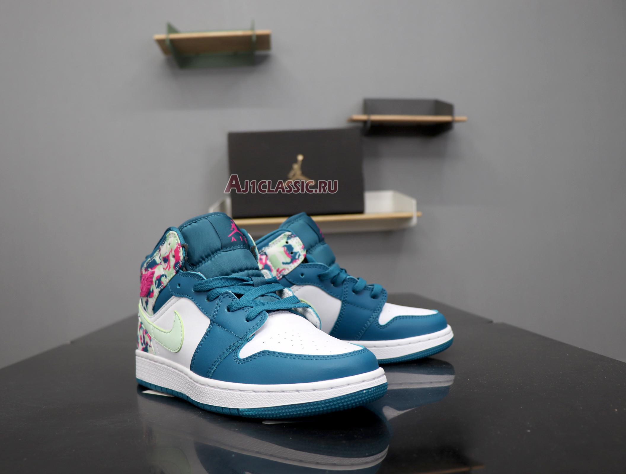 New Air Jordan 1 Mid GS "Paint Stroke" 555112-300 Shoes