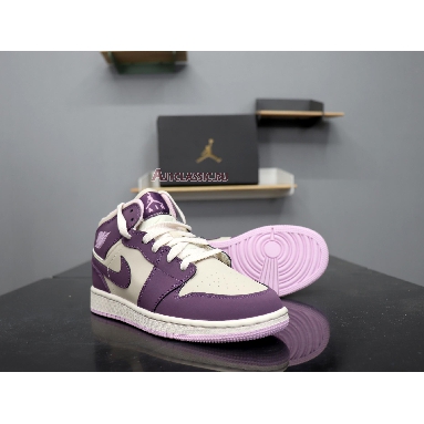 Air Jordan 1 Retro Mid GS Pro Purple 555112-500 Pro Purple/Desert Sand Mens Womens Shoes